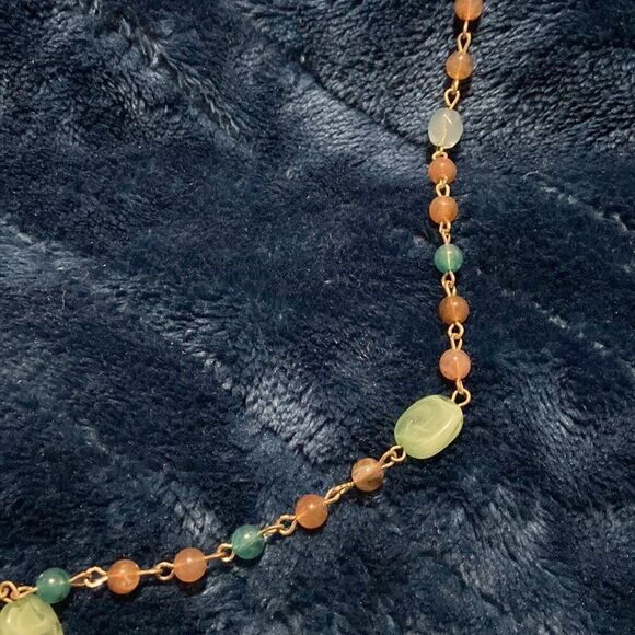 Blue,green,brown beaded necklace   - Picture 3 of 5